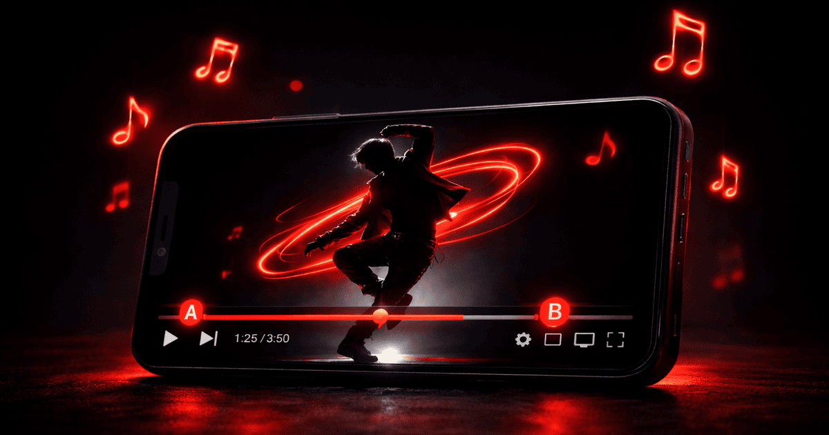 K-pop dancer practicing with YouTube loop tool